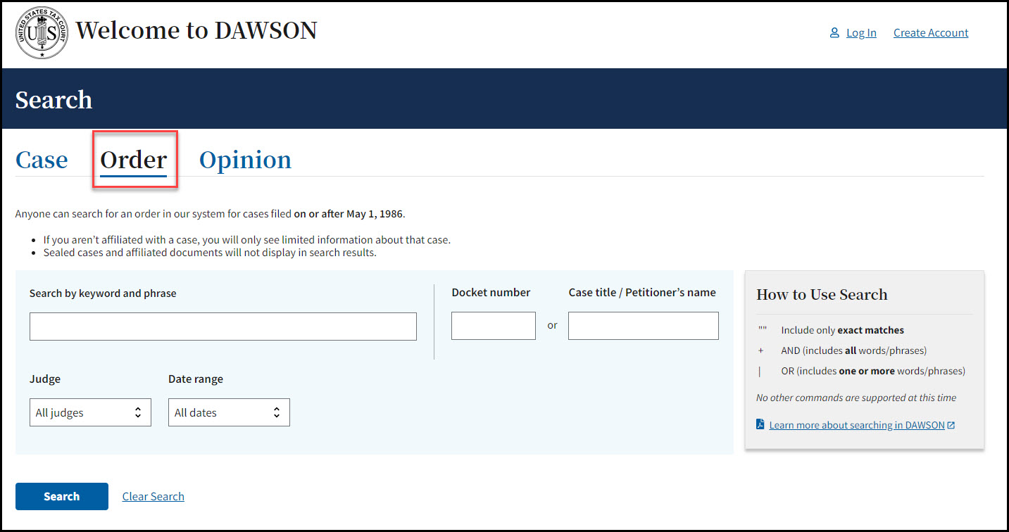 DAWSON Search Image
