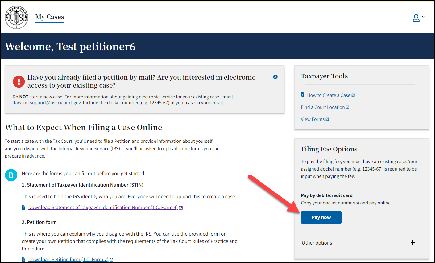 How to Pay the Filing Fee United States Tax Court